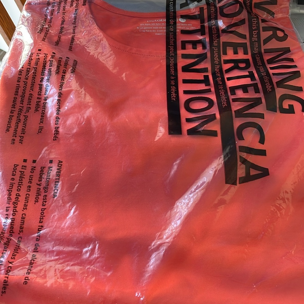 Betabrand Orange Agile Drawstring Tee Shirt Short Sleeve Size XL NEW - Picture 5 of 6